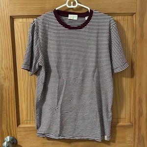 Scotch & Soda Red and White Striped T-Shirt Size Small